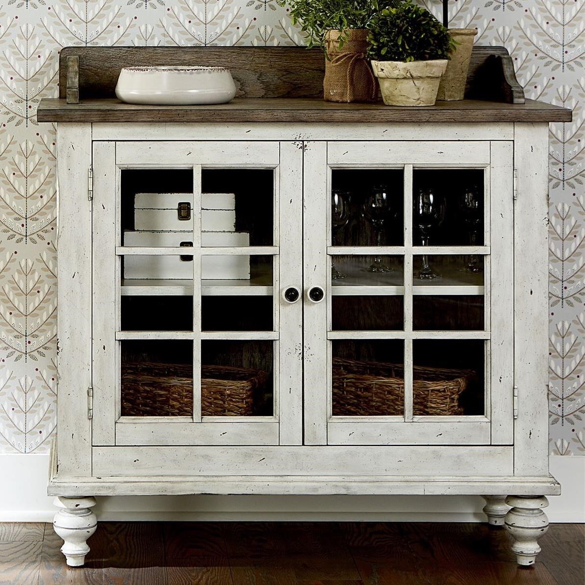 Liberty Furniture Whitney TwoToned Server with 2 Shelves Reeds